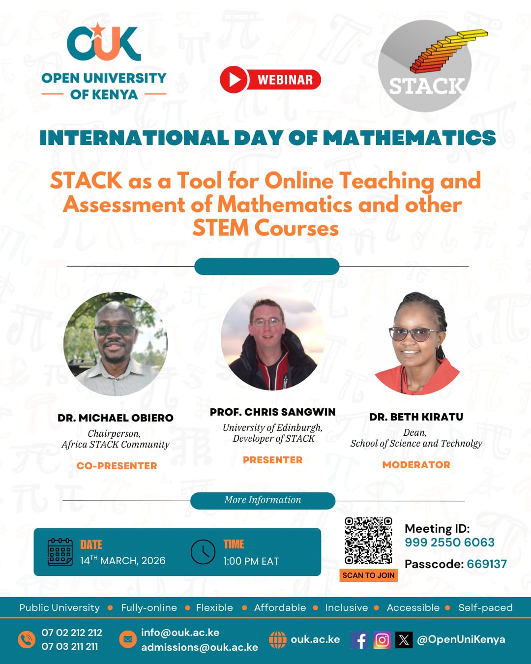 Open University of Kenya Hosts International Day of Mathematics Webinar on STACK